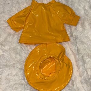 Yellow Raincoat and Hat Set for Dolls